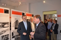 Exhibition Prague Functionalism in Dublin, Zdeněk Lukeš in the foreground, 2014