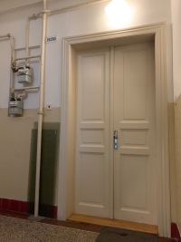 The door of the apartment in Heydukova Street, which belonged to the executed uncle Ing. Josef Bárta