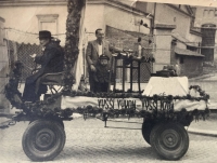 Allegorical car on May Day, 1950s