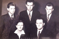 Milan Michalko (left) with his parents and brothers in 1954