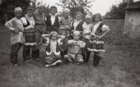 Jaroslava Grolichová, née Nádvorníková, with friends, first from the right in the photo