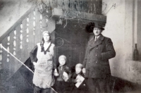 The Bárta family with their sons, Proseč, 1934