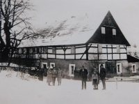 Family in Český Bukov, where they moved after the war