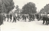 August 1968 on the former Stalin Square in Šumperk. Author of the photo Stanislav Pavlík