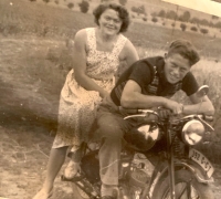 Věra Šedivá with her brother Josef, 1950
