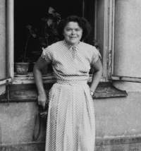 Věra Šedivá on a farm in Proseč, 1940s