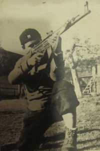 Vladislav Palát with machine gun