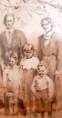 Drawing by the Bárta family from Proseč, 1935