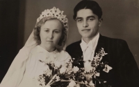 Wedding photograph of Anna and Ladislav Vařek, 1946