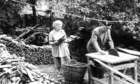 Father Jaroslav Hrdý with witness´s mother Ludmila at work