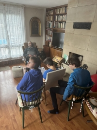 Nahrávání rozhovoru s Pavlem Benešem pro projekt Příběhy našich sousedů 