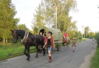 Another journey with horses and grandchildren of Jaroslava Velartová. In the front walks daughter Darina. Trip in 2016