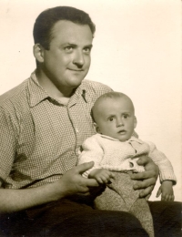 Little Michal with his father Emil Kaplánek