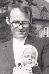 With his son Daniel, 1976, Česká Lípa