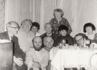 A gathering of the spokesmen of Charter 77, 1980, Miloš Rejchrt is second from the right