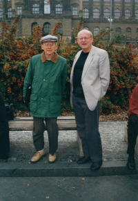 With the philosopher Paul Ricoeur (left)