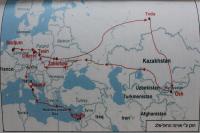 Map of Nori Harel's travels - 1939-1948