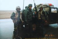 Antonín Hruška in 1991 with US soldiers in Gulf