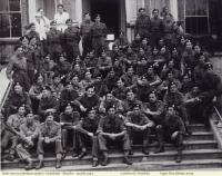 Galeshiels - Scotland, spring 1944, our company on the staircase of a chateau
