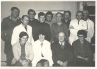 Pracovní kolektiv OSP 60. léta, František Wiendl první z leva uprostřed
