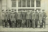 Group of Russian officers in Mšeno 1945. V. Orlov has a mustache.  
