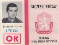 Stolen identification card of an StB officer, which was used by a member of Kopt's group Kutílek-Klaudis