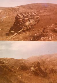 Jomkipurská válka - syrský tank, 1973