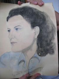 Portrait of Mrs. Bočánková, drawn by the friend from the prison
