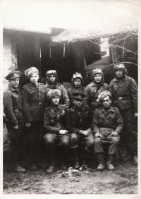 Rostislav Ponikelský (1925-1945) with other soldiers