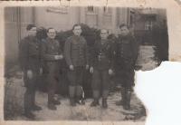 Vladimír Ponikelský in Žatec in 1945 (first on the left)