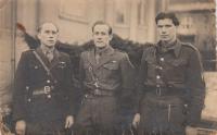 Vladimír Ponikelský in Žatec in 1945 (first on the right)