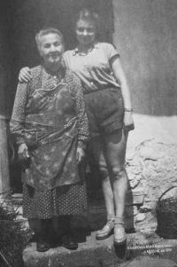 1951 - with her grandmother Koklářová