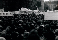 Demonstration at Albertov, 17th November 1989