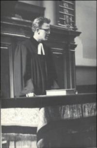Minister Dus performing the church wedding of his brother, Brno 1965