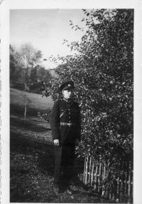 Miroslav Pospíšil wearing a volunteer firemen's uniform - 1948