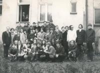 Meeting for youth organised by evangelical pastor Alfréd Kocáb and his wife Darja in Mladá Boleslav - photo probably fromyear 1974
