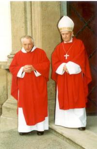 Jan Josef Kohl with Anastaz Opasek, Abbot of the Břevnov Monastery