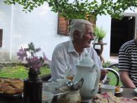 11 - Jan Holik at age 91 - visiting the Krásná Hora mill - 2015