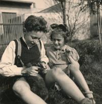 With his sister Lenka (born 1935, died 1944)