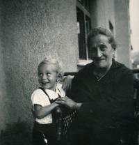 With his grandmother Pavla Weissenstein (around 1935)