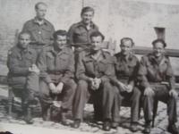 War prisoners in Dunkerque, Bedřich Utitz in the 1st row, 1st from right