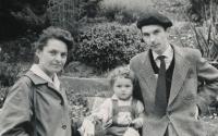 Věra, Pavel and daughter Kateřina, 1960
