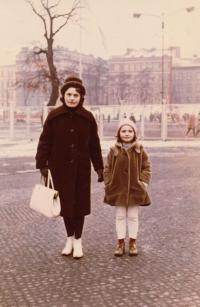 Věra with daughter Kateřina, 1964