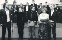 Věra, Pavel, Prague Cultural Center, 1992 with from the left side: Michlal Blažek, Tereza Pokorná, Vladimír Just