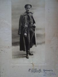 Vladimír Ficek as a soldier of tsarist army during first world war, 1916