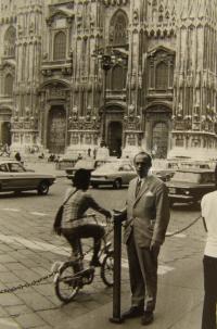 Trubáček v Milánu roku 1970