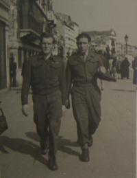 In UNRRA, Venice, 1st April 1946, Michal Demjan on the right