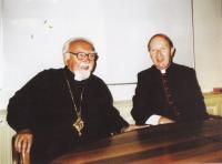 With bishop Pierre Bourcher, Lausanne, 2004