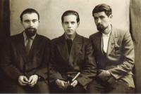 Classmates from Leningrad: from left Radivoj Jakovljevič, Kolja Zabolotskij, Boris Kirjanov-Leningrad 1948
