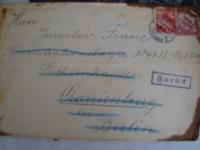 Letter from Sachsenhausen for his father Alois Franc